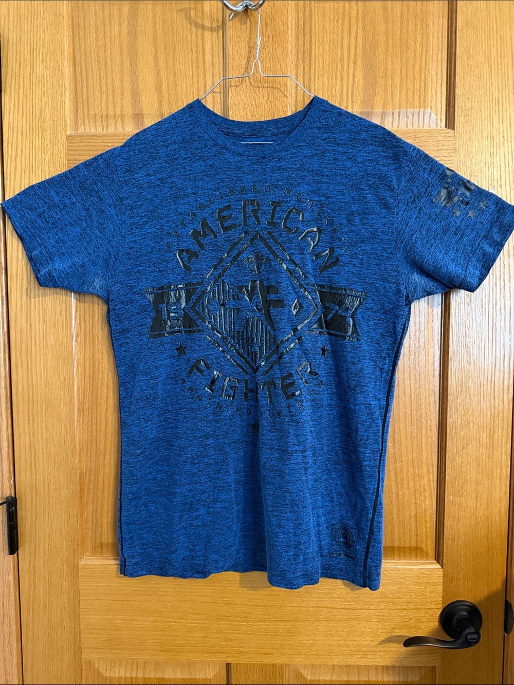 American Fighter Size L Blue Heather Short Sleeve Graphic Tee